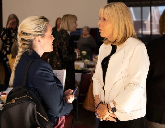 Two women talking