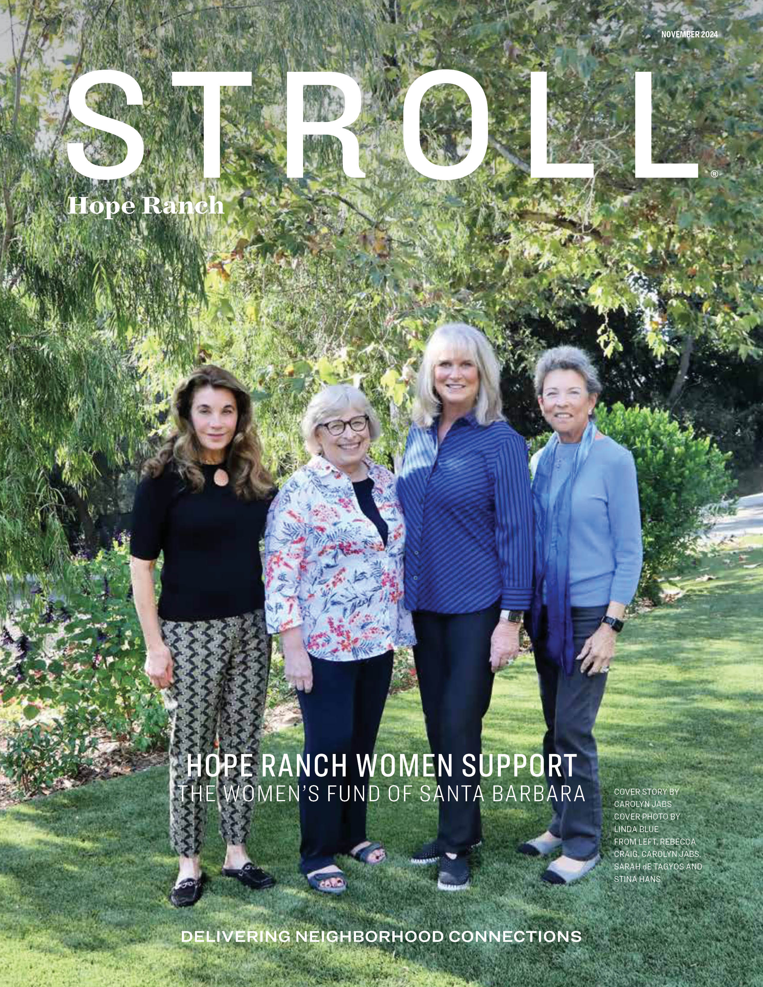 Women's Fund Members on the cover of Stroll Hope Ranch Magazine