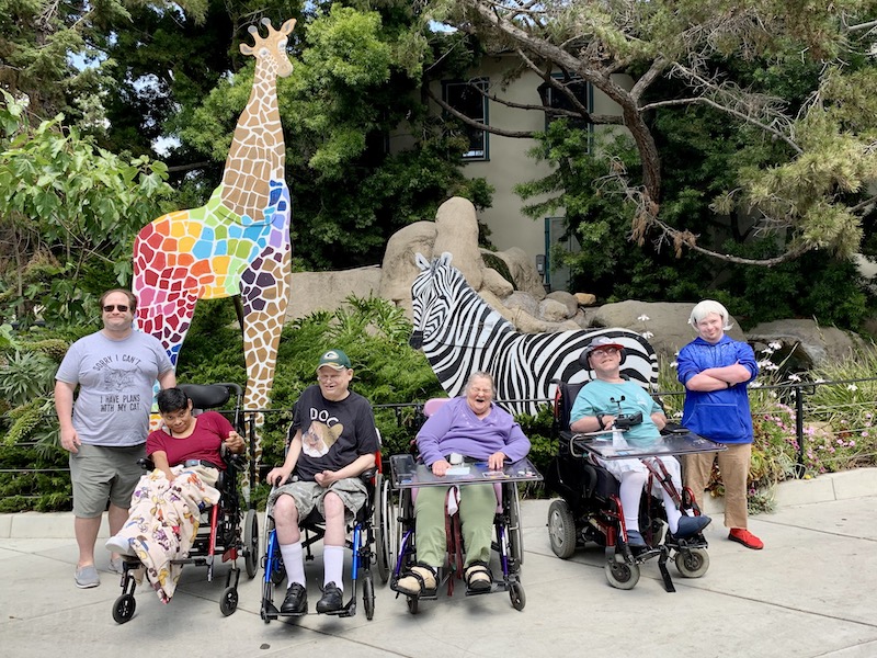 Hillside House residents enjoying a trip to the zoo