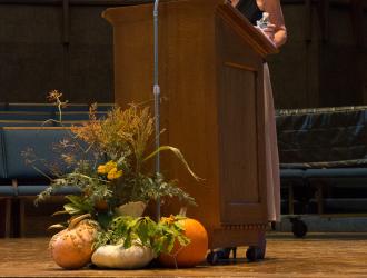 Joyce Dudley gives the keynote speech