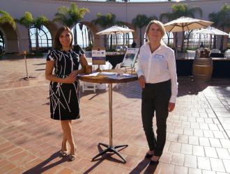 Grantees setting up in the Plaza