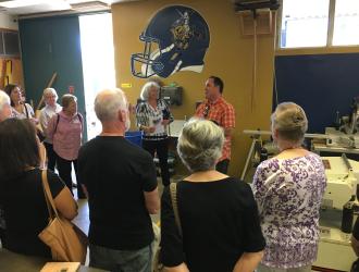 Visitors in construction Classroom at Dos Pueblos