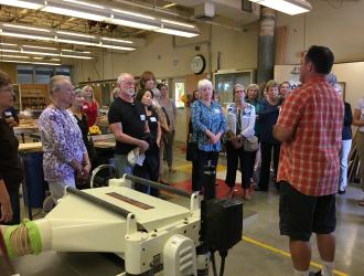 Visitors in construction Classroom at Dos Pueblos