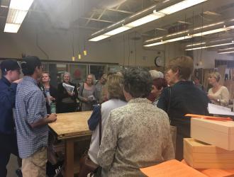 Visitors in construction Classroom at Dos Pueblos
