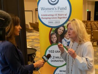 Shellley Hurst being interviewed