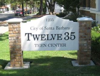 Twelve35 Teen Center: Address sign on Chapala Street