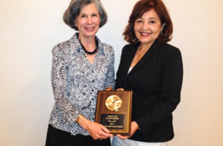 Carol Palladini, WF and Irene Macias, SB Library Director